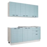 Кухня СОНЕТ  1,8  м  Сосна ЛОФТ / Дуб БИРЮЗА  (столешница Альберика+Планка) 