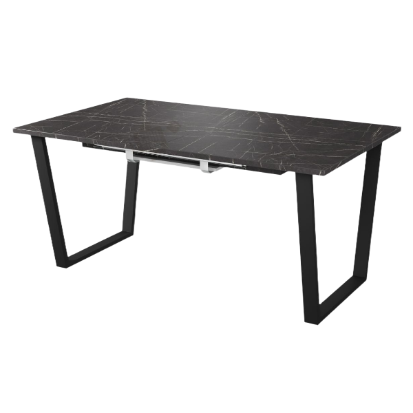 Стол АТЛАНТ 09 1620(+600)*950, ЛДСП EGGER:Камень черный/опора Атлант 1,4 металл(Черный мат)