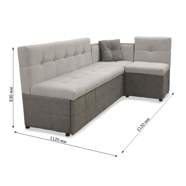 Кухонный уголок "Капучино 3-1" (левый) (Baly 6/Baly 7) мдф Дуб серый