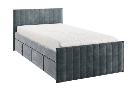 Кровать с ящиками Твикс 90х200 см (графит (велюр))