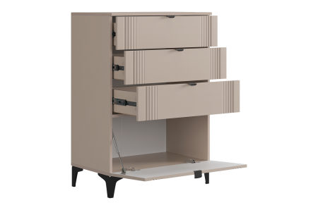 Комод Рич кашемир/фрапучино матовый/черный