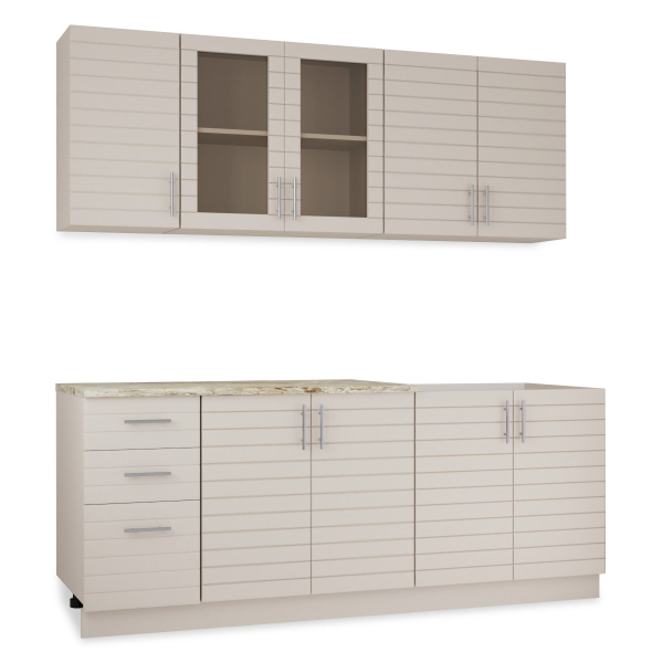 Кухня Комплект №9 Кашемир/Кашемир (столеш Версаль без мойки) 2,0м 