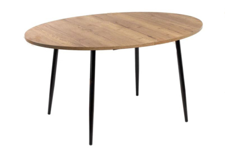 Стол ОЛСЕН 1500(+450)*1050, ЛДСП EGGER:Дуб Галифакс Табак/нога СКАНДИ металл (черный мат.)