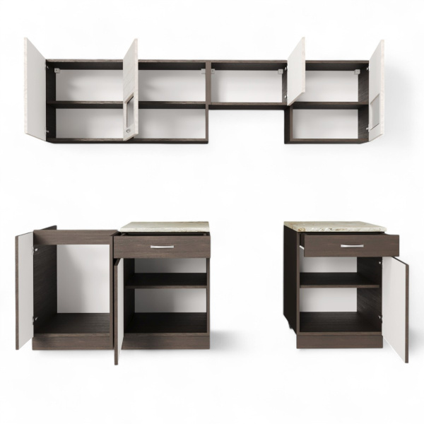 Кухня РУМБА №5/1 венге ЛЕН / ВЕНГЕ +сушка