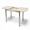 Стол ПГ-мини СТ 960(+300)*600, ЛДСП Дуб молочный, Стекло Песочное/ хром 