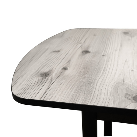 Стол Фаворит 1100(+400)*700 Пластик Бискайск.сосна,бабочка(B5)/ЛДСП бодега темн+опоры(черн)