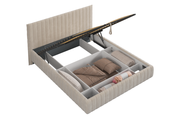 Кровать Твикс с подъемным механизмом  160х200 см (крем (велюр))