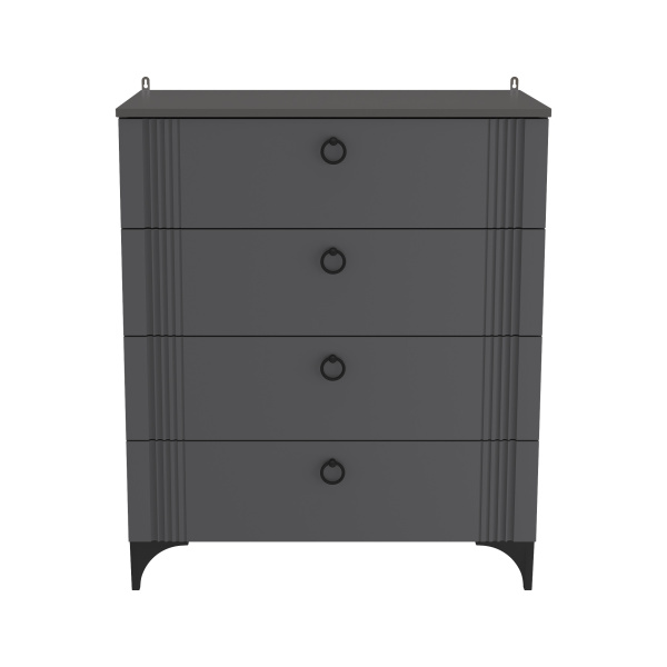 Комод К-42 4 ящ. Эйхория/Серый графит