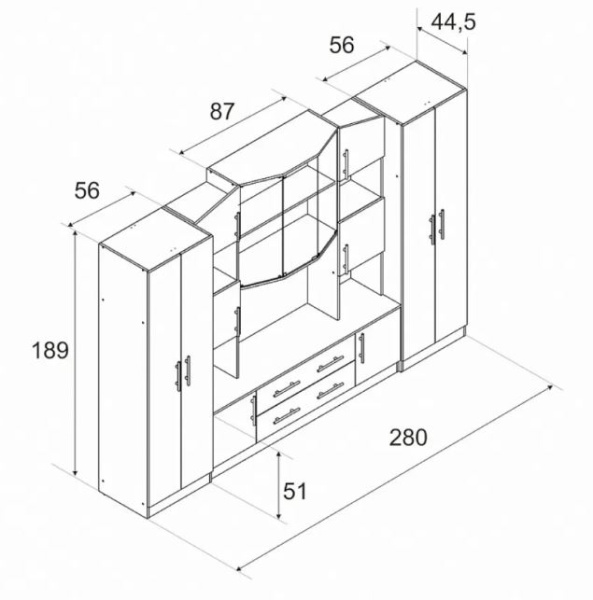 Стенка для гостиной Октавия Дуб Феррара/Дуб Кремона