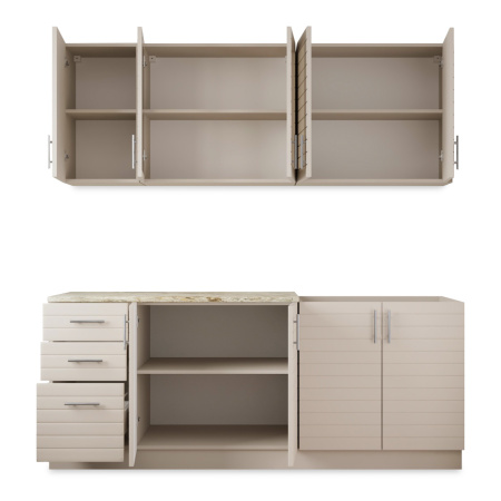 Кухня Комплект №9 Кашемир/Кашемир (столеш Версаль+Планка) 