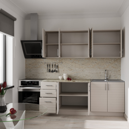 Кухня Комплект №9 Кашемир/Кашемир (столеш Версаль+Планка) 