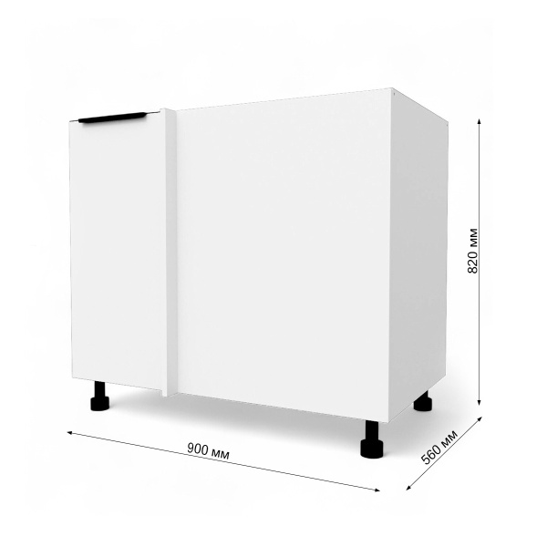 КАТАНИЯ  Стол угловой под мойку 900 Белый жемчуг/EVO Белый МАТОВЫЙ