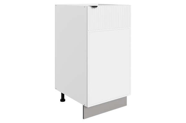 БАРИСТА Шкаф рабочий L400 (1 дв.гл )(правый) (белый/милк матовый) 