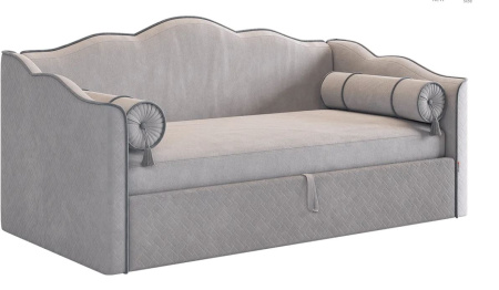 Кровать с подъемным механизмом Лея (Софа) 90х200 (галька(велюр)графит(велюр)