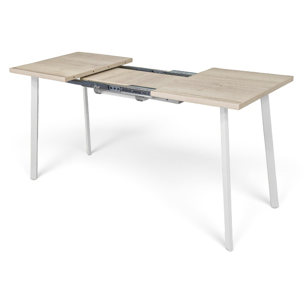 Стол ТИТО 960(1560)*600 ЛДСП EGGER Дуб Галифакс Белый+ножки Белый 
