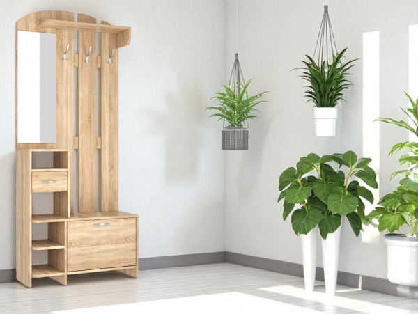 Прихожая Мила, 800х330х1950  Дуб сонома