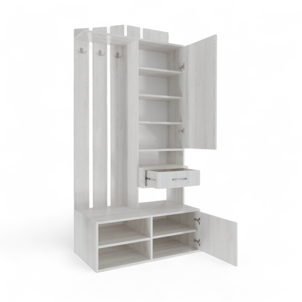 н_Прихожая Рейн-1 с зеркалом, (Сосна Лофт)