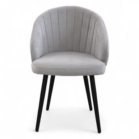 Стул Шолден Велюр Серый / Черный матовый (Муар)