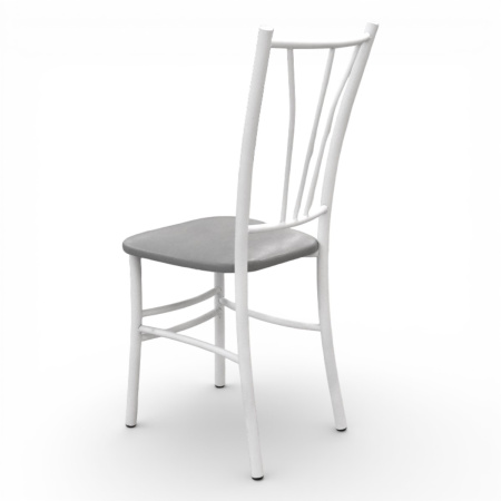 Стул кухонный Трилогия (белый, к/з Серый 700)