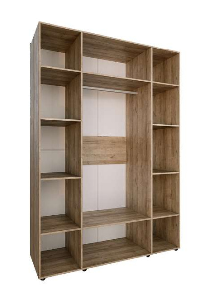 Шкаф для одежды Scandica Oslo 555 + фасады зеркало Scandica Oslo Дуб серый Craft 