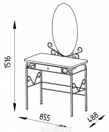 Стол туалетный Версаль ММД 303 Белый/Белый