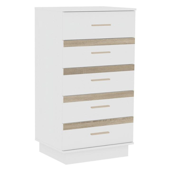 Анона 3 Комод высокий Белый/Дуб Сонома/