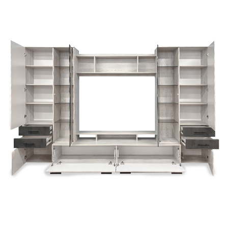 Стенка для гостиной Бове Сосна лофт/камень светлый