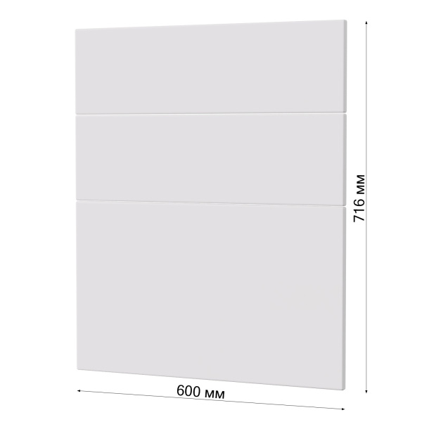 Фасад БЕЛЫЙ МАТОВЫЙ 3 ящика 600