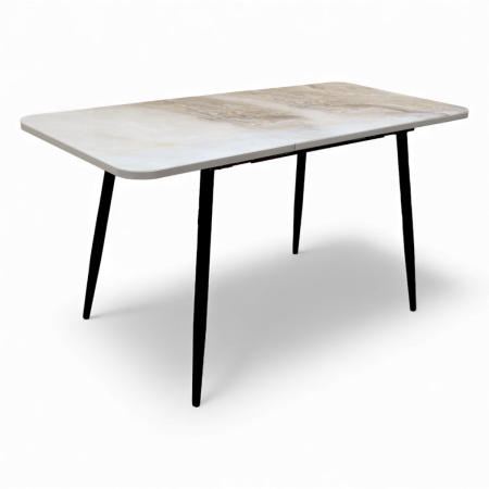 Стол Турин 1100(+400)*700,бабочка, ф/печ Мрамор КР051, B1+металл черный