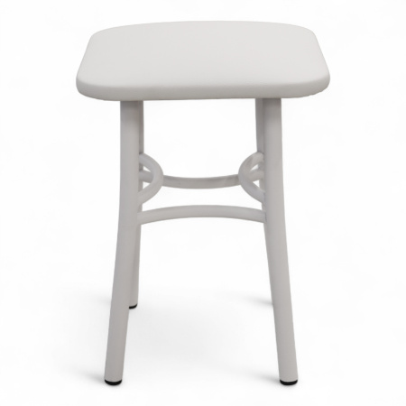 Табурет Классик Кожзам Белый/ Металл Белый