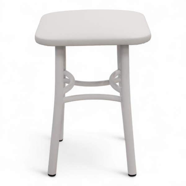 Табурет Классик Кожзам Белый/ Металл Белый