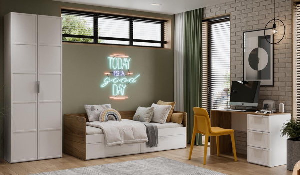 Стелла (молодежная) Белый холст/Белый жемчуг