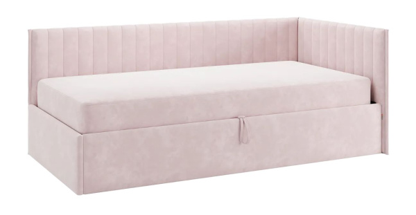 Кровать Твикс  (Тахта)  с подъёмным механизмом 90х200 см нежно-розовый(велюр)