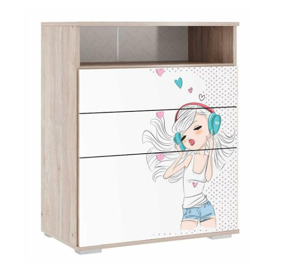 Комод Алина Дуб Мария/ Белый