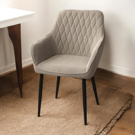 Стул JZC-2574 металл черный, ткань 355А- 4 Коричневый