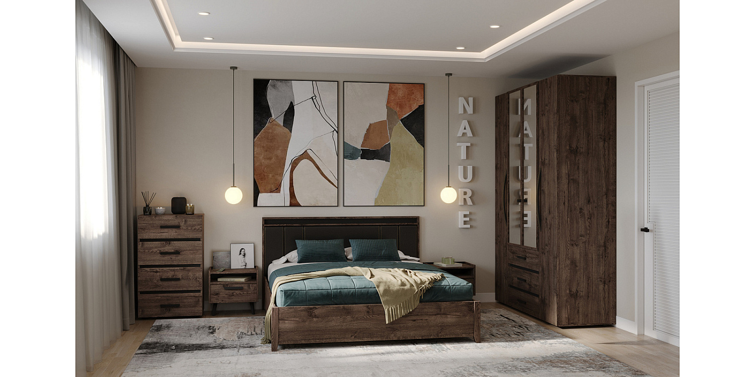 Nature 45 Комод Дуб Апрель темный-Черный