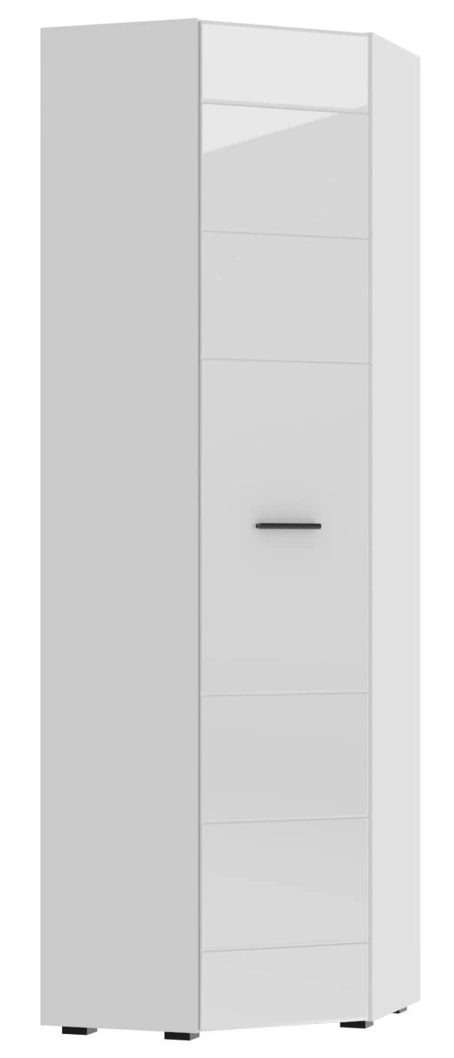 GLOSS Прихожая шкаф угловой Белый/Белый глянец