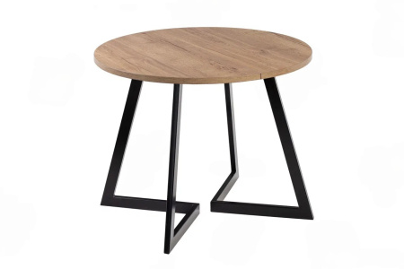 Стол РИМ D-1050(+450), ЛДСП EGGER: Дуб Галифакс Табак/опора Гермес металл (черный матовый)