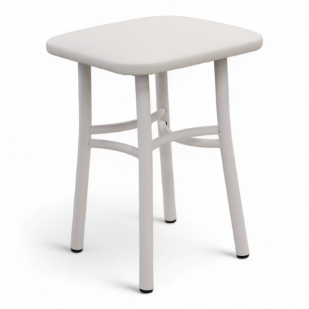 Табурет Классик Кожзам Белый/ Металл Белый