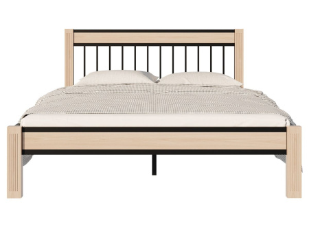 Кровать АГАТА КМД 36 160*200 черный/натуральный (с основанием)