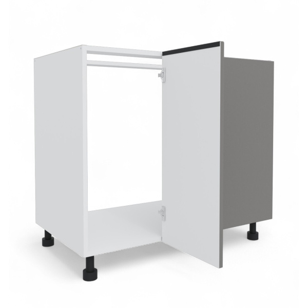 КАТАНИЯ  Стол угловой под мойку 900 Белый жемчуг/EVO Тёмно-серый МАТОВЫЙ 