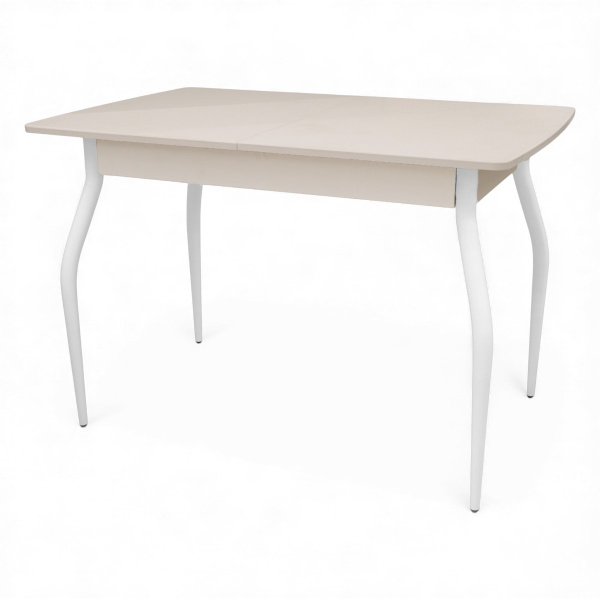 Стол Уют 3 1100(+390)*700*750 МДФ Кашемир/Кашемир /опора №1 Белый (D40)