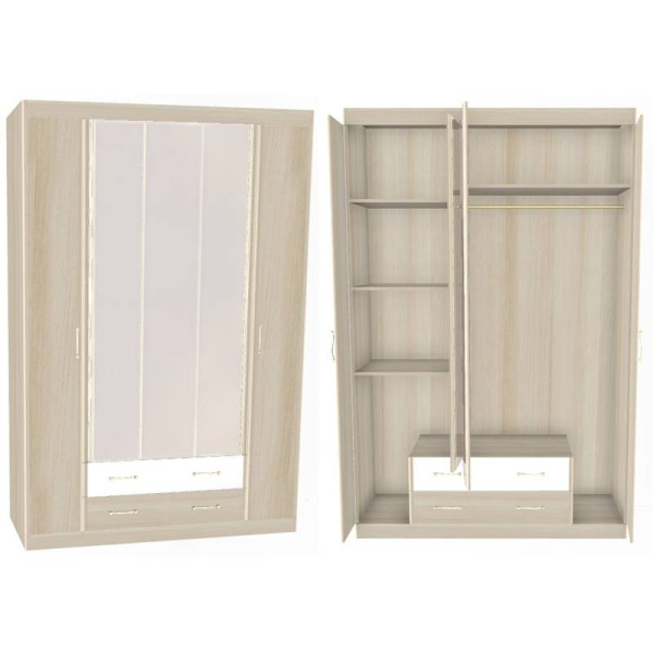 Ника Н13 Шкаф для одежды лам.белый/дуб сонома/Заречье