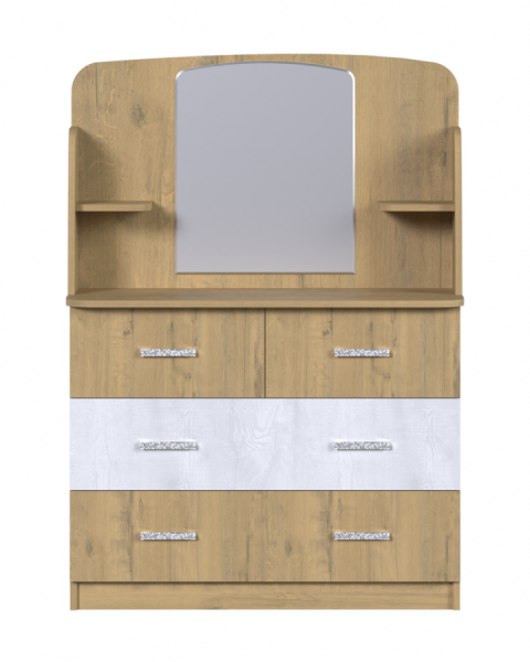 Сицилия Комод с зеркалом Дуб бунрати/ Бетон