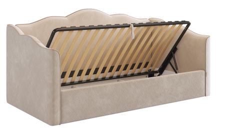 Кровать с подъемным механизмом Лея (Софа) 90х200 (крем(велюр)латте(велюр)