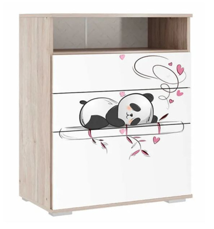 Панда Комод Дуб Мария/Белый