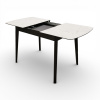 Стол Ньюман МДФ/пластик, 1100 (1450)*700 Мрамор Монтекатини, опора ZD08 дер/черный