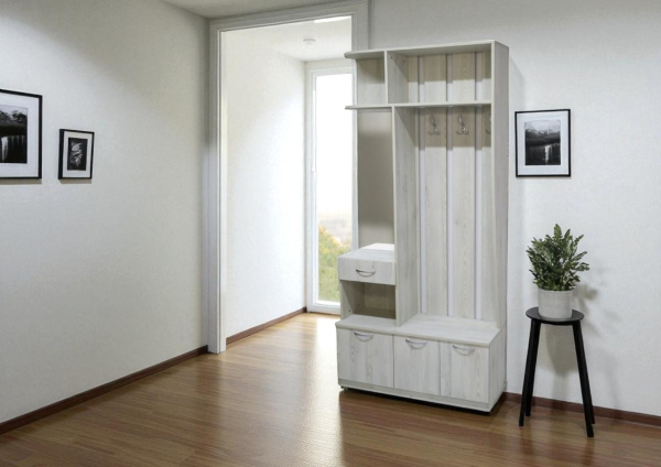 Прихожая БН-196 веш с зерк 1000*410*2100 (Сосна Лофт)